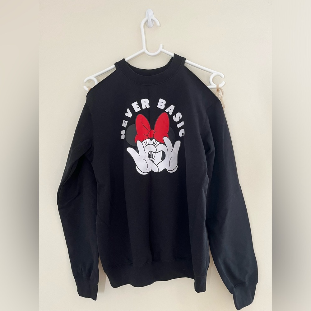 Disney Minnie Mouse “Never Basic” off the shoulder sweater